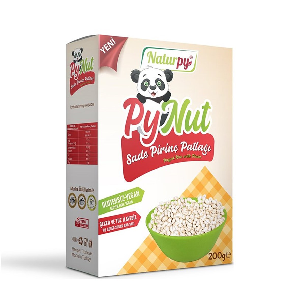 Naturpy Pynut Glutensiz Sade Pirinç Patlağı 200 grGlutensiz Ürünler