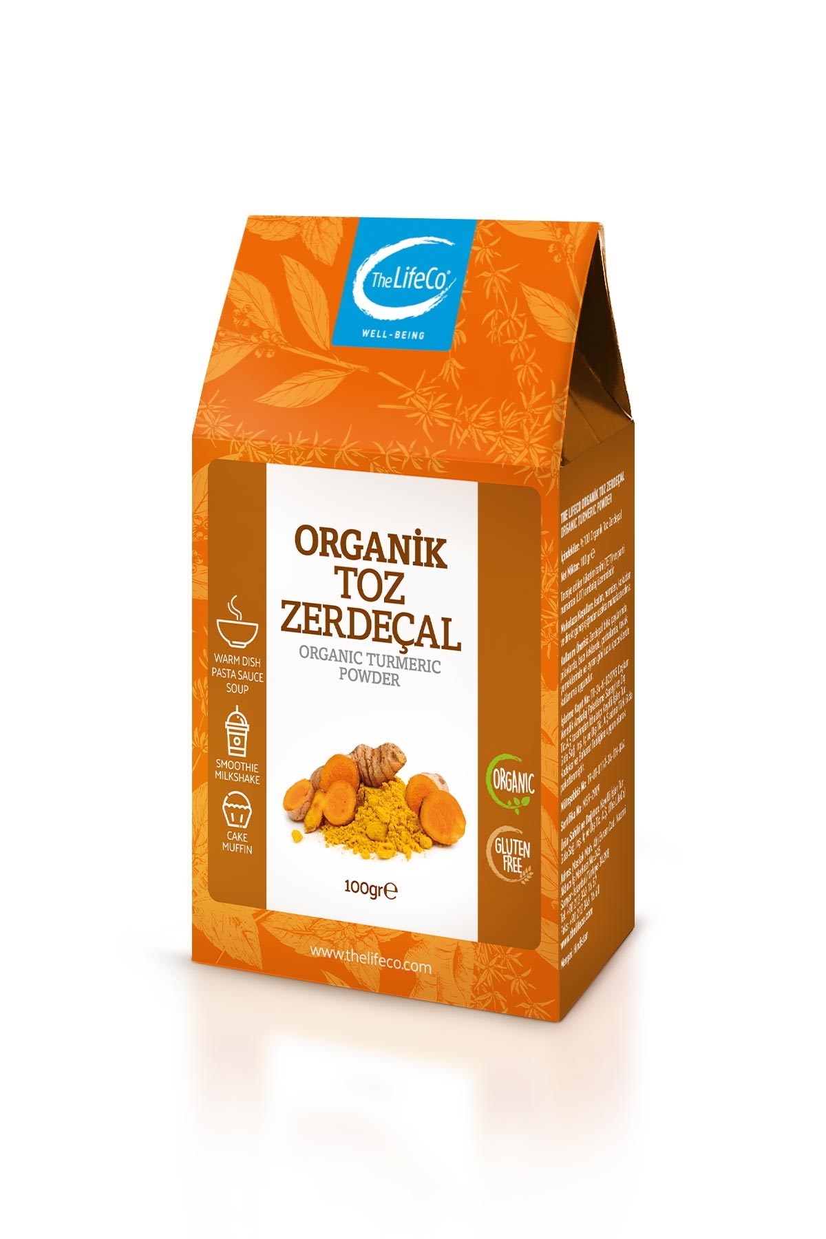 The LifeCo Organik Toz Zerdeçal 100 grGlutensiz Ürünler