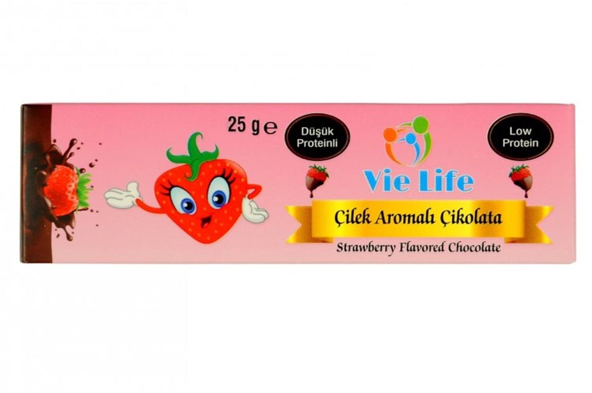Vie Life Düşük Proteinli Çilek Aromalı Çikolata 25 GramDüşük Proteinli Ürünler