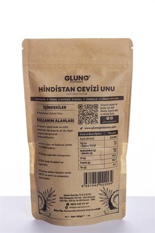 Gluno Glutensiz Hindistan Cevizi Unu 250 grGlutensiz Ürünler