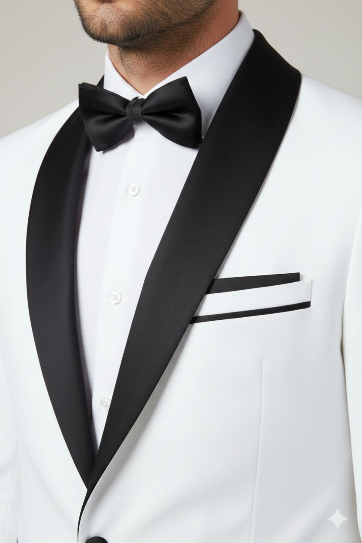Beyaz Slim Fit Şal Yaka Smokin HT1024