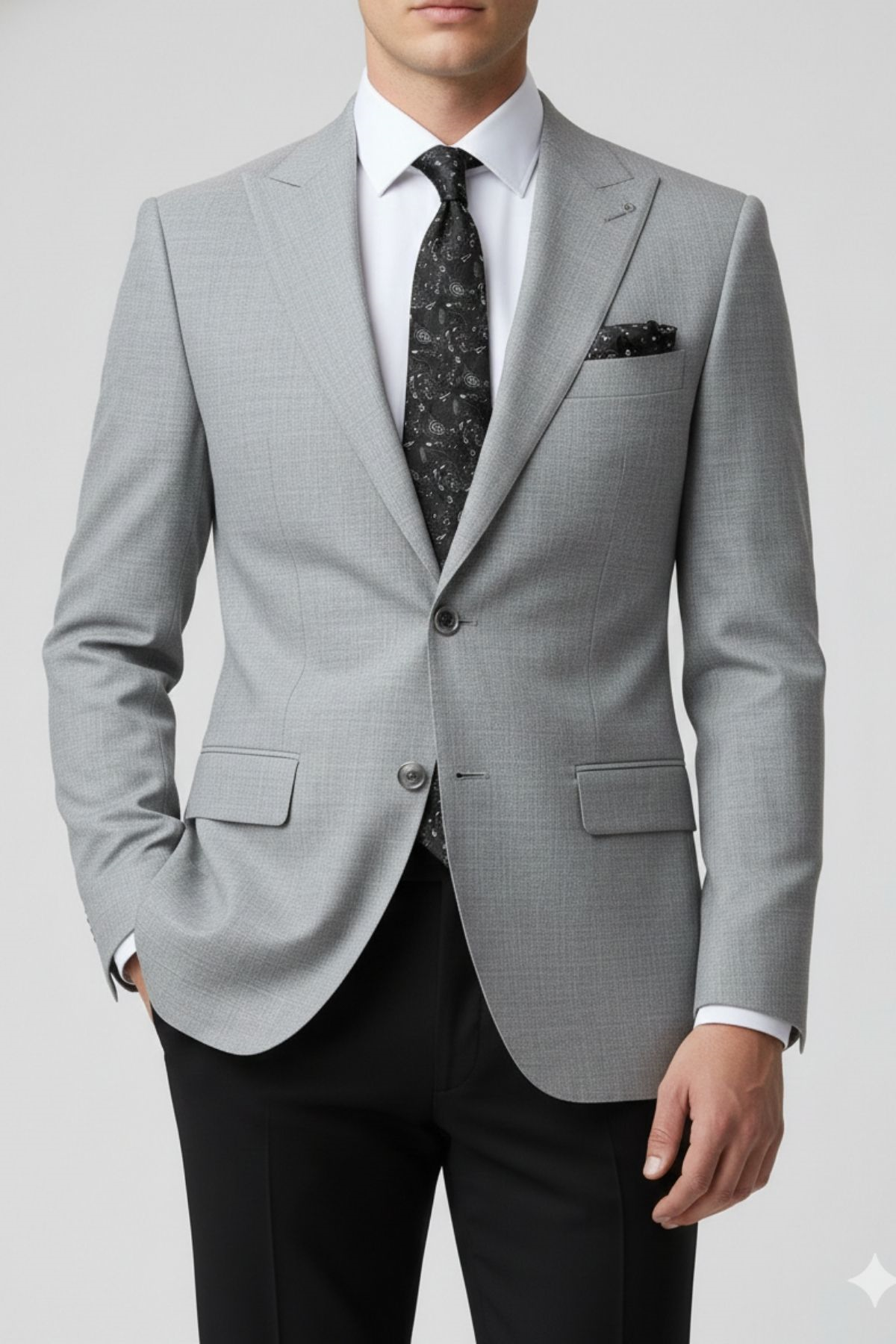 Gri Slim Fit Blazer Erkek Ceket HT1021