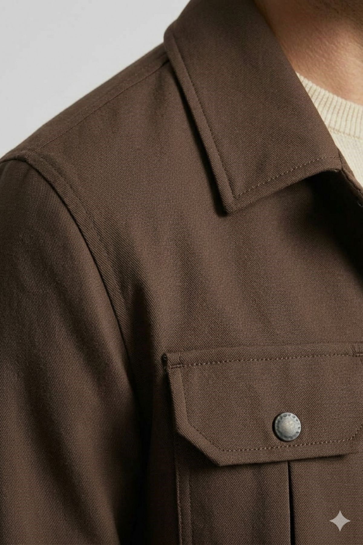 Kahverengi Slim Fit Gömlek Yaka Pantolon Ceket Takım