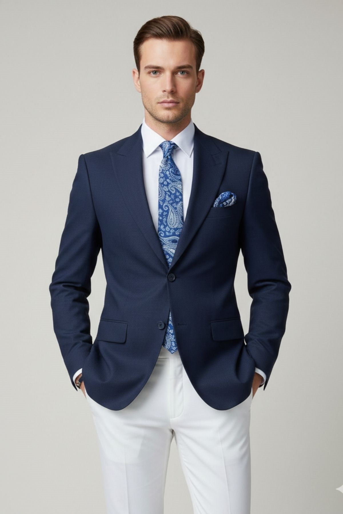 Lacivert Slim Fit Blazer Erkek Ceket HT1021