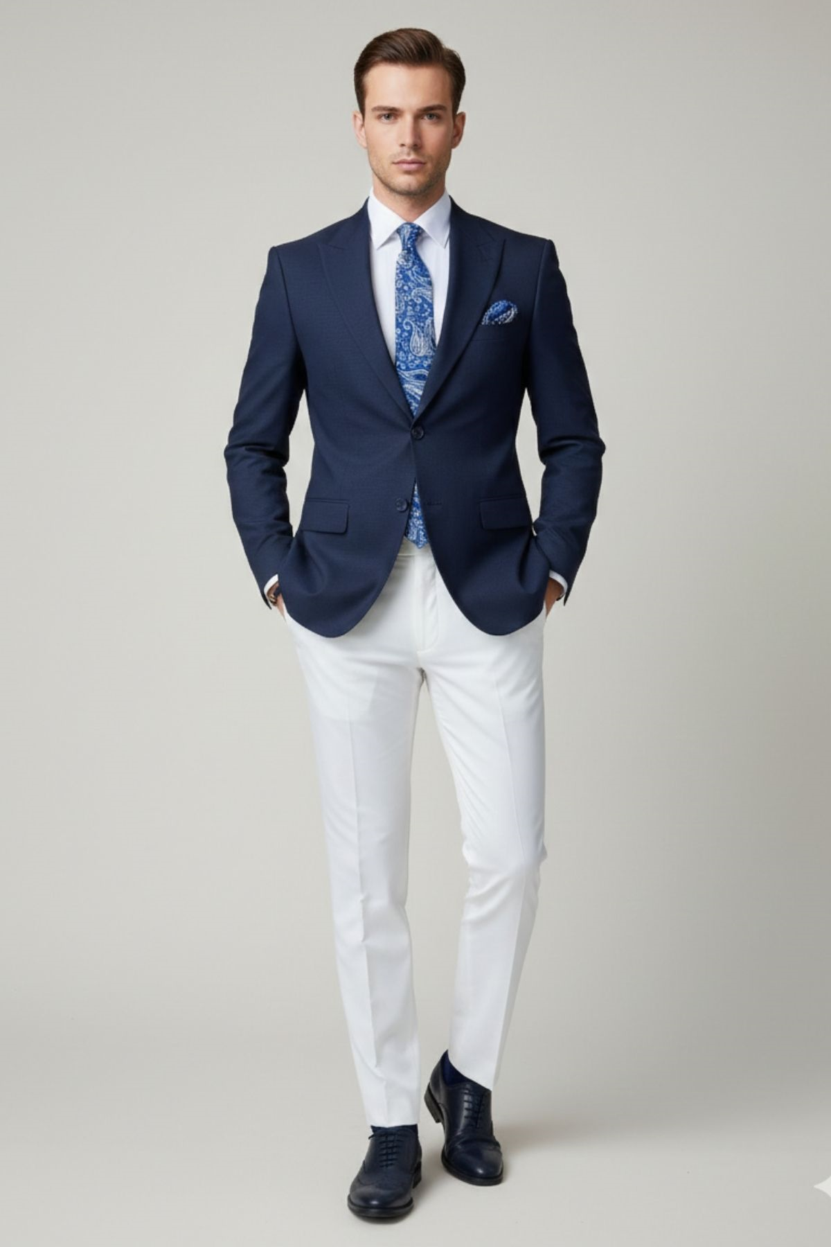 Lacivert Slim Fit Blazer Erkek Ceket HT1021