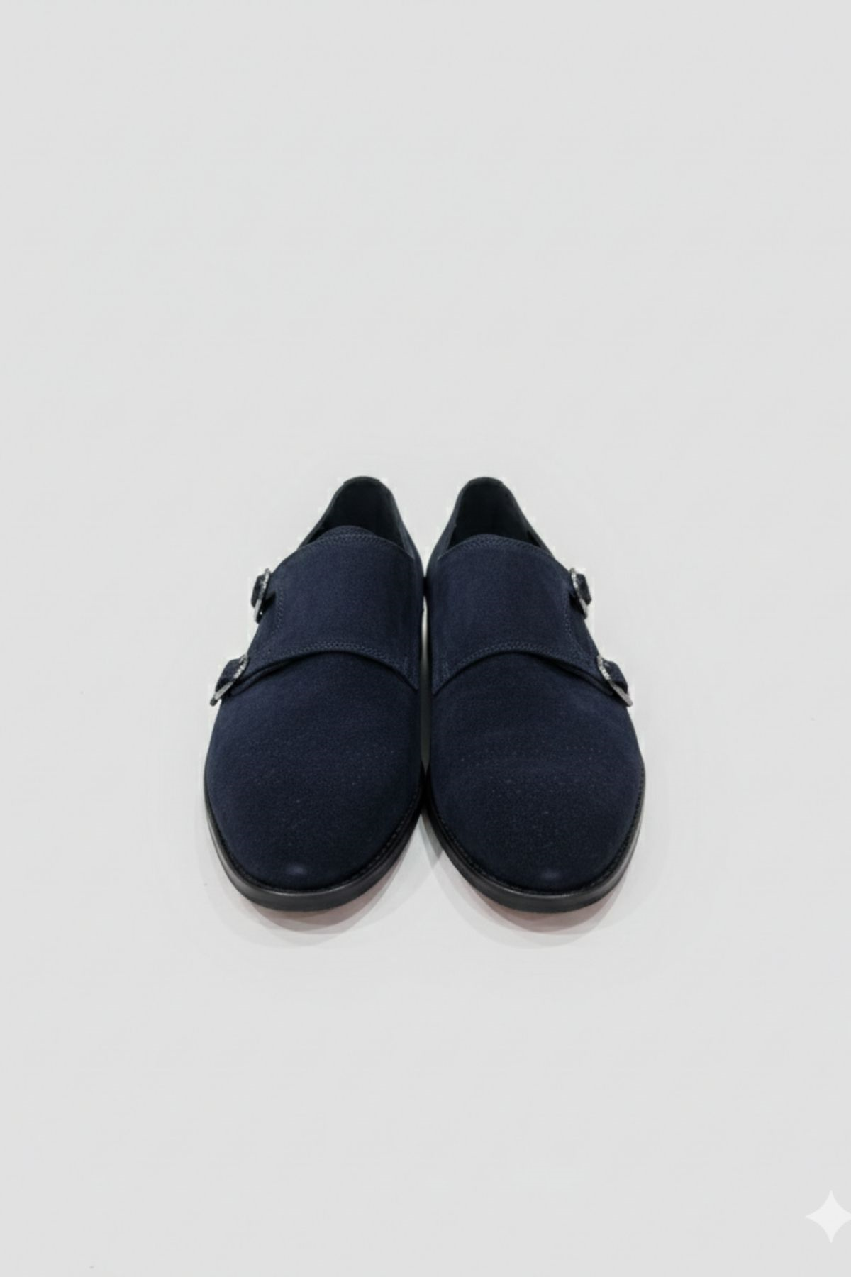 Lacivert Süet Çift Tokalı Erkek Ayakkabı (Monk Strap) HT2019