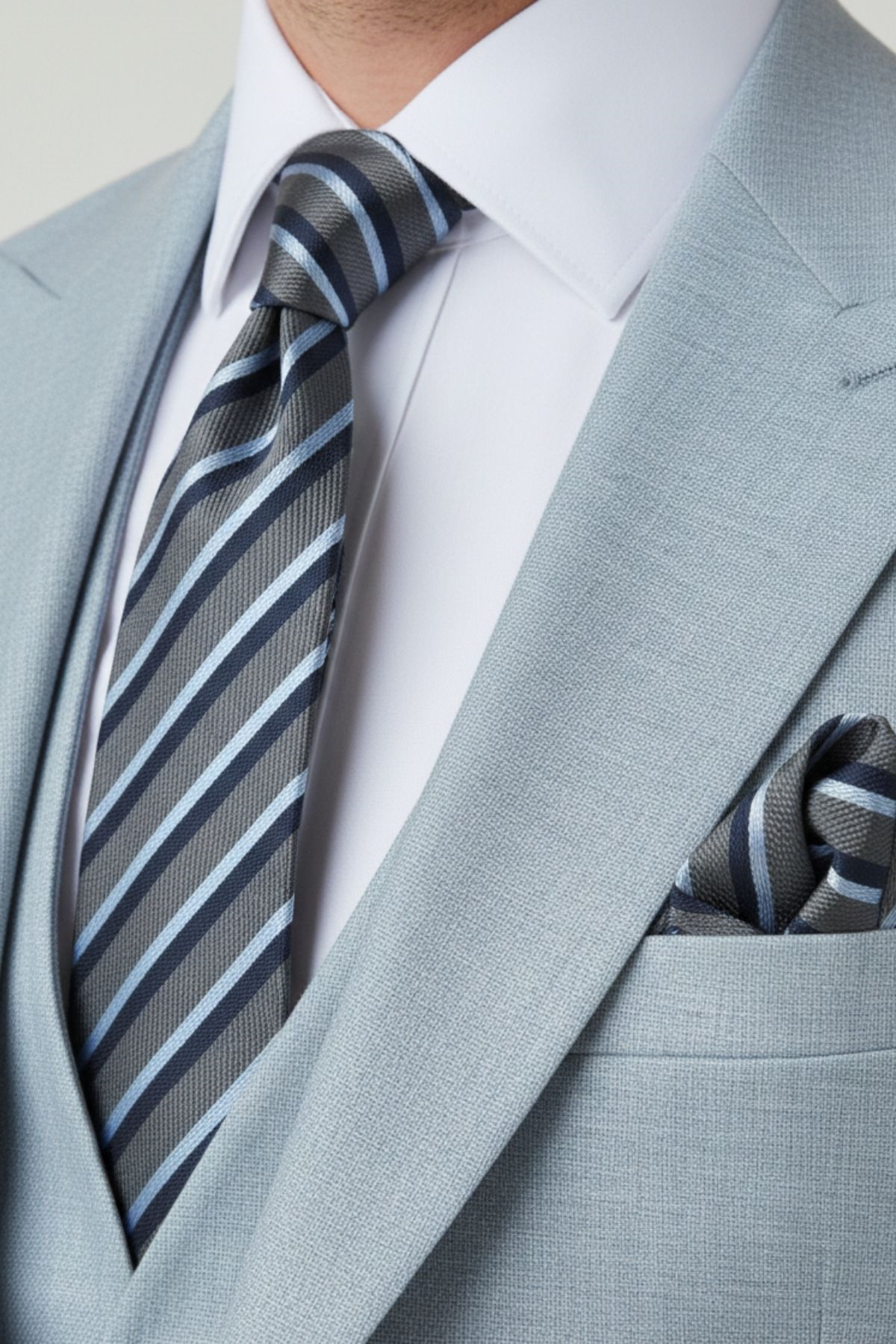 Mavi Slim Fit Yelekli Takım Elbise HT1017