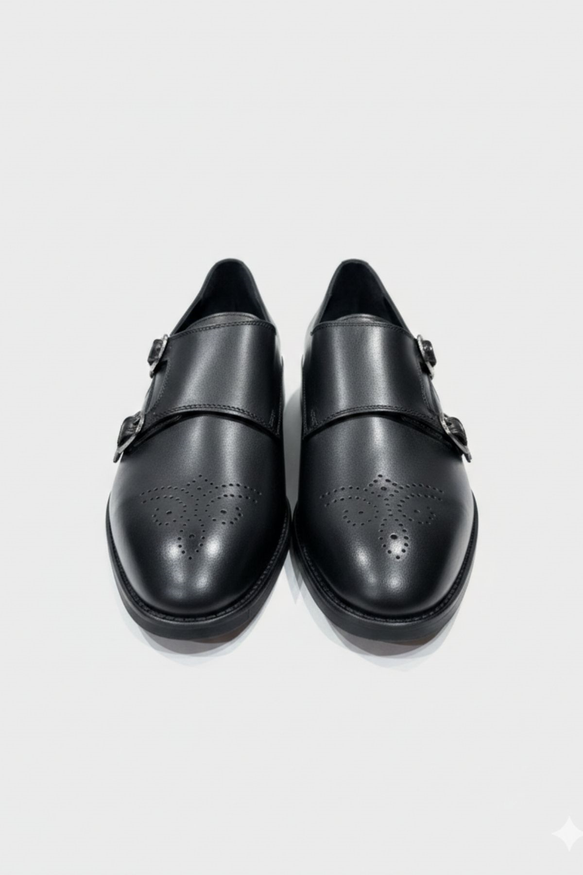 Siyah Deri Çift Tokalı Erkek Ayakkabı (Monk Strap) HT2019