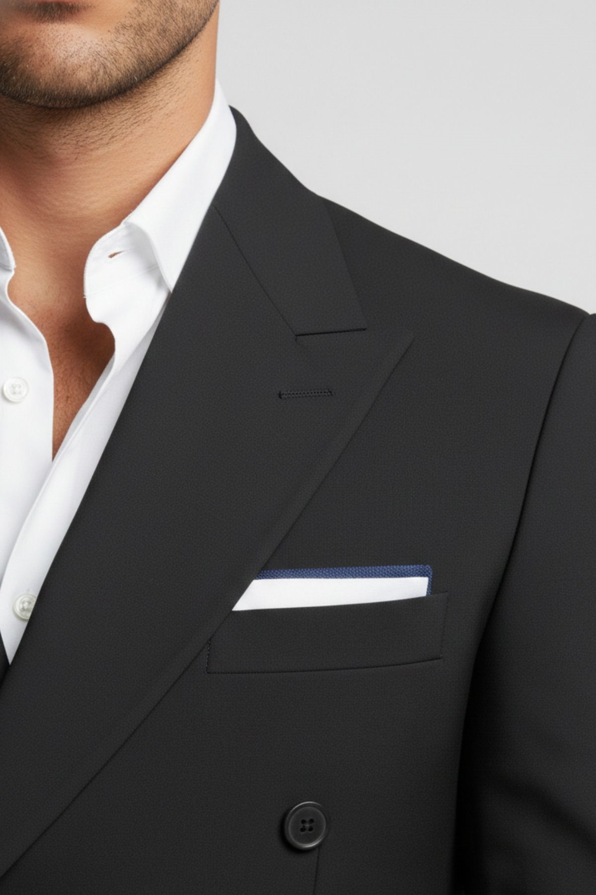 Siyah Slim Fit Kruvaze Yaka Erkek Ceket HT1022