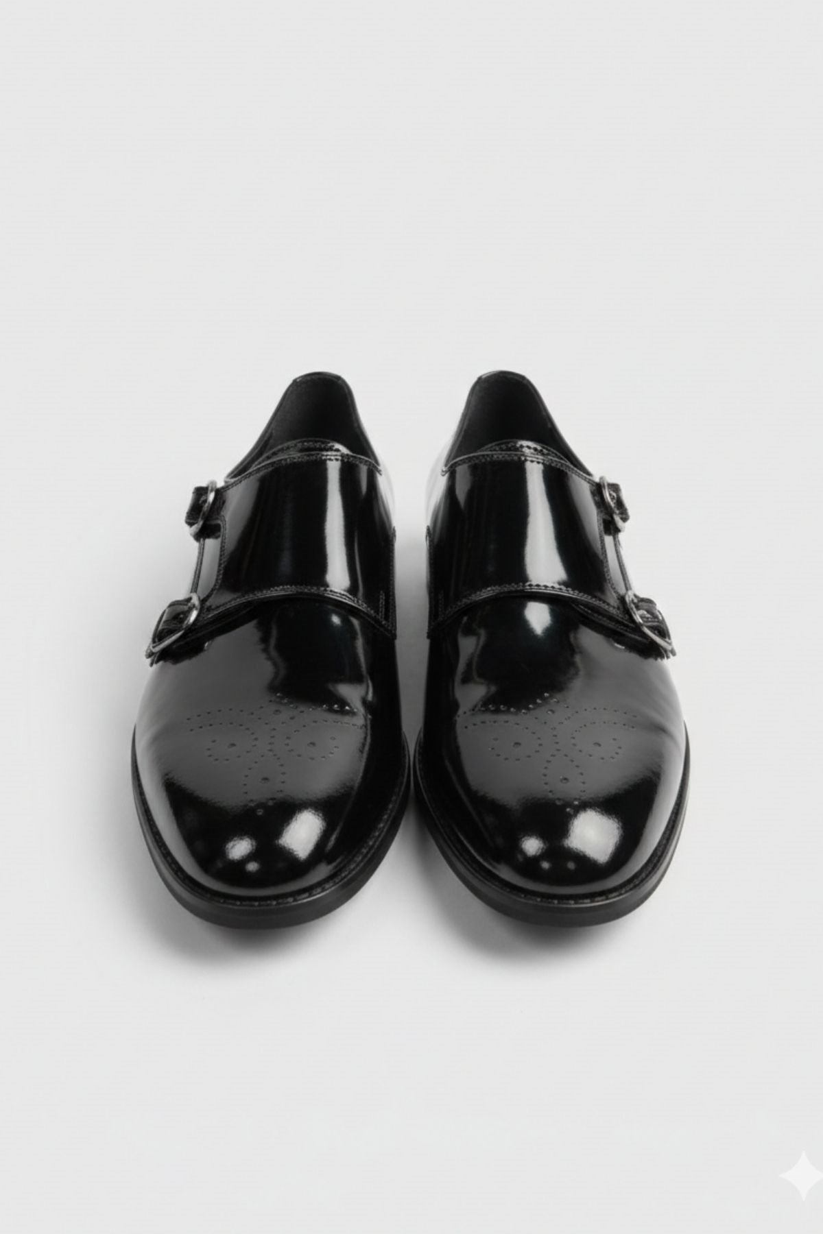 Siyah Rugan Çift Tokalı Erkek Ayakkabı (Monk Strap) HT2019