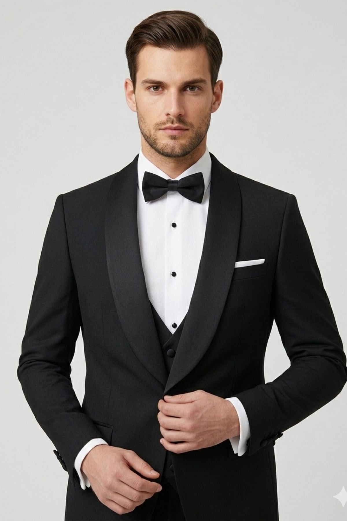 Siyah Slim Fit Şal Yaka Smokin HT1024