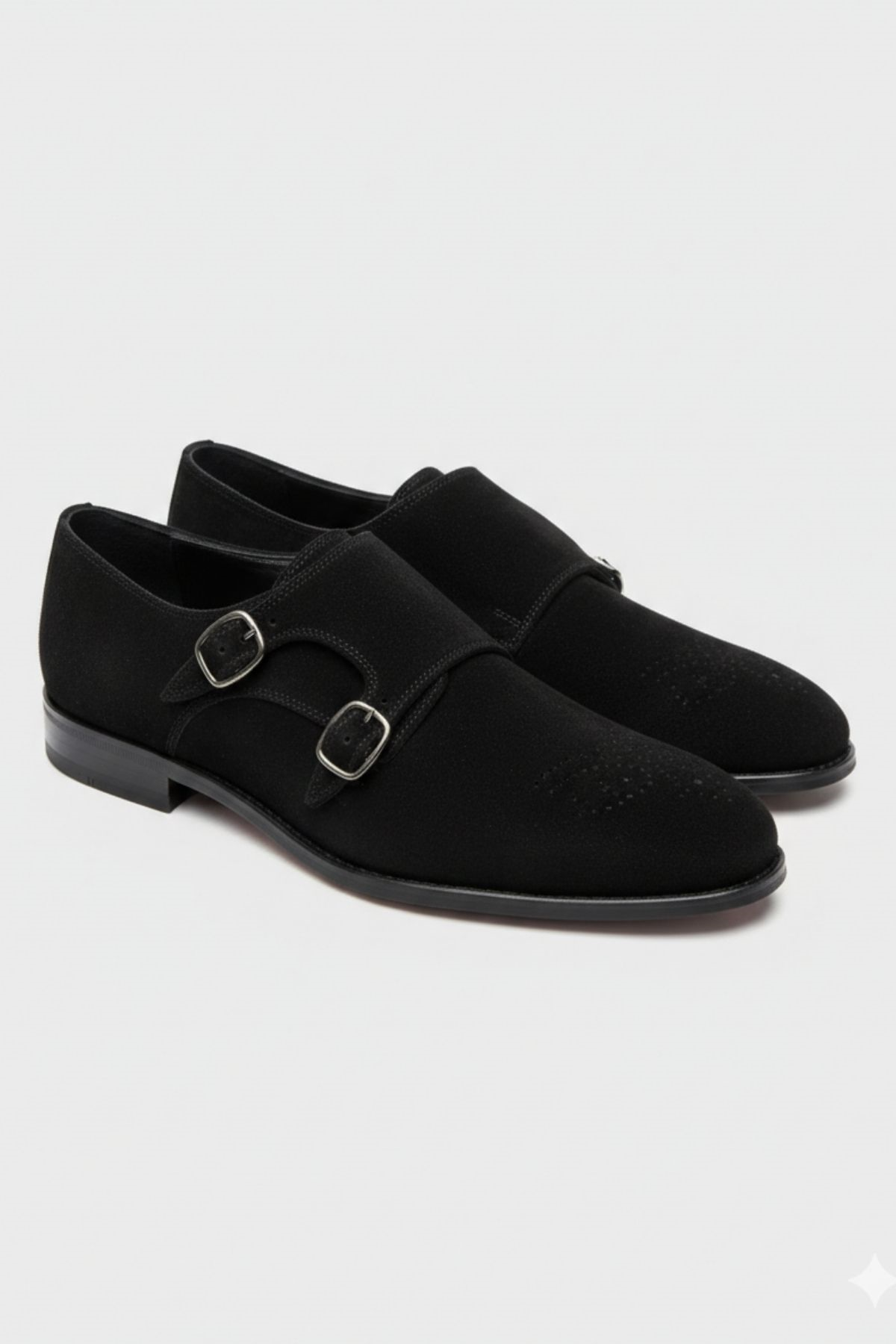 Siyah Süet Çift Tokalı Erkek Ayakkabı (Monk Strap) HT2019