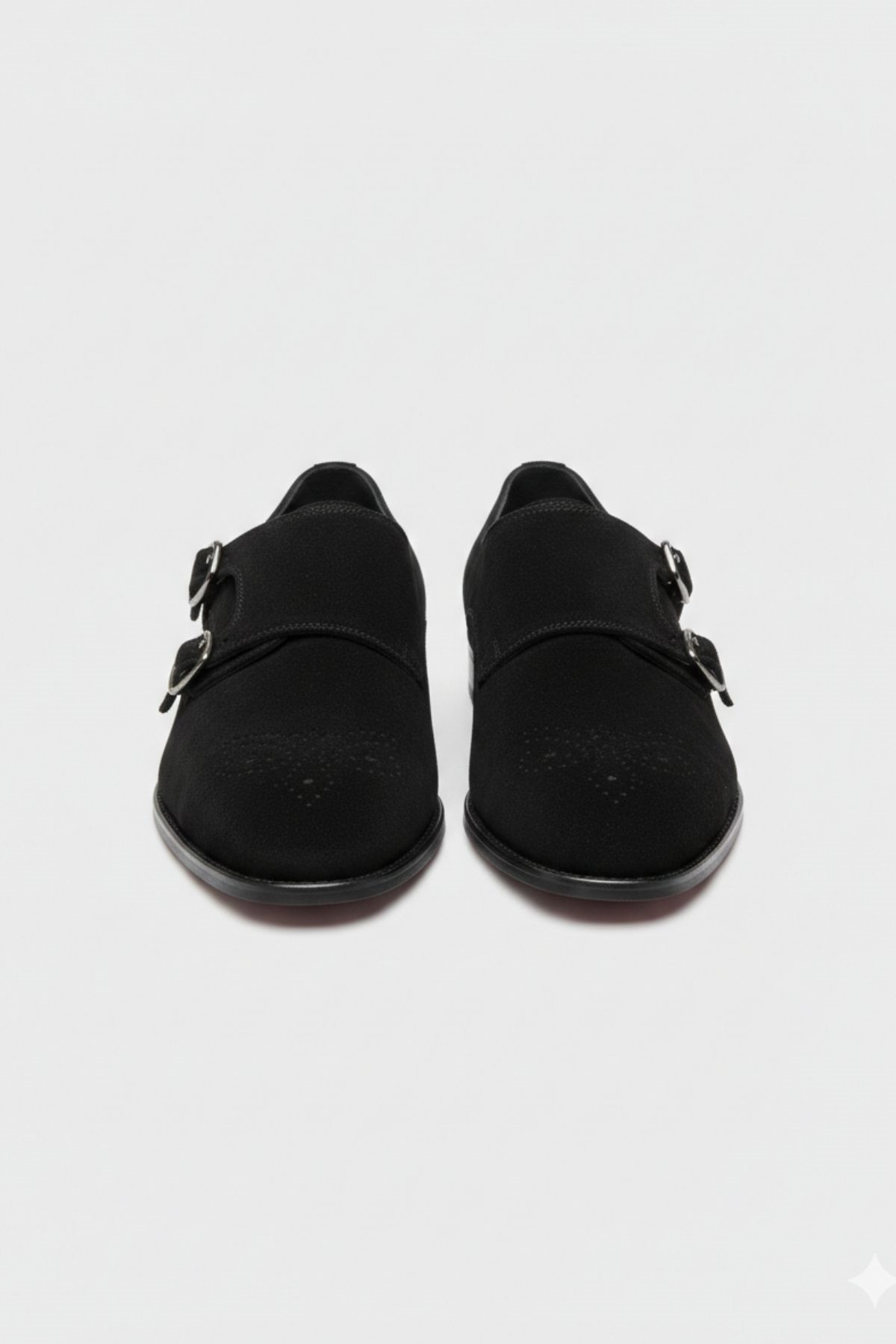 Siyah Süet Çift Tokalı Erkek Ayakkabı (Monk Strap) HT2019