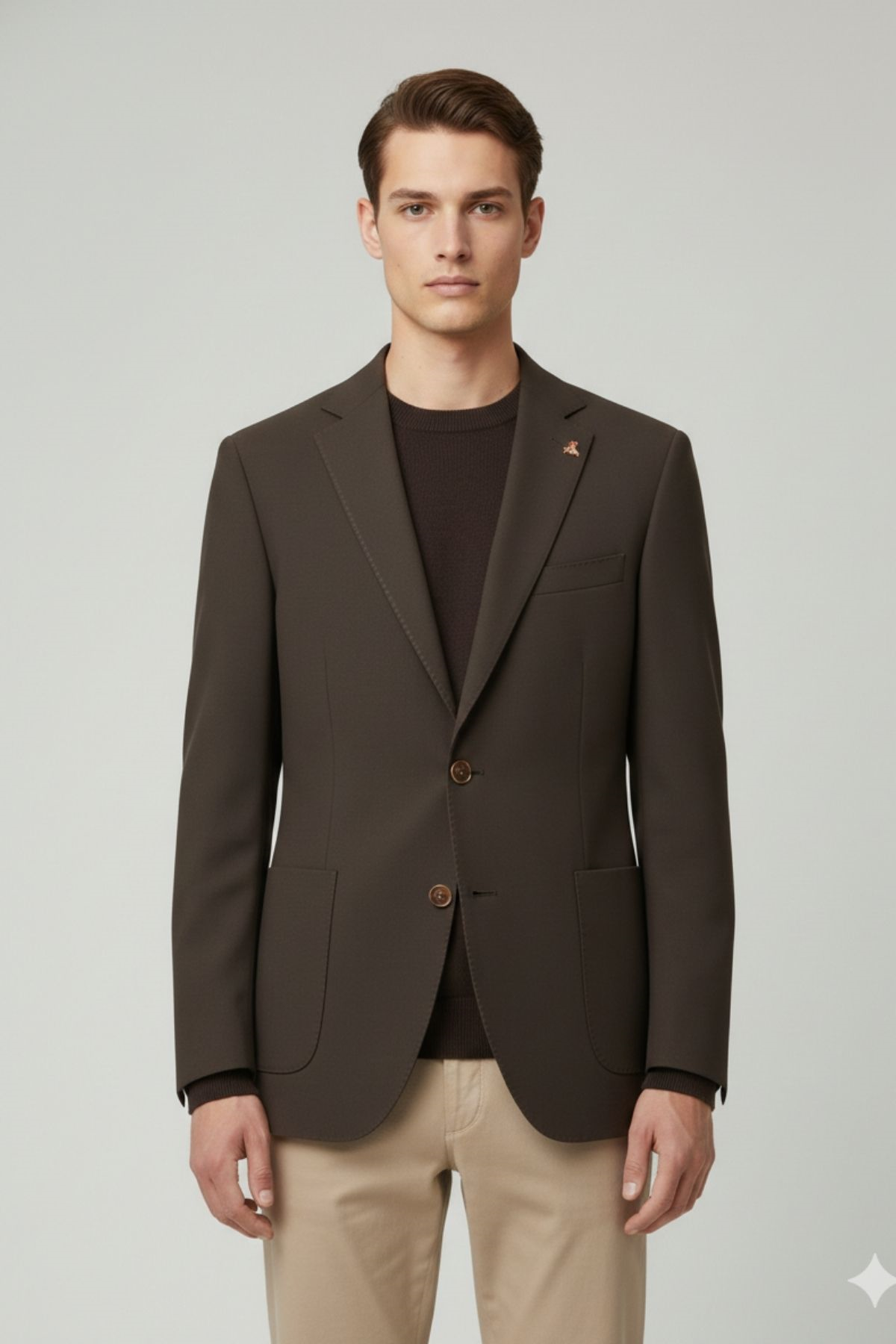 Slim Fit Mono Yaka Torba Cepli Metal Düğmeli Erkek Ceket HT41478