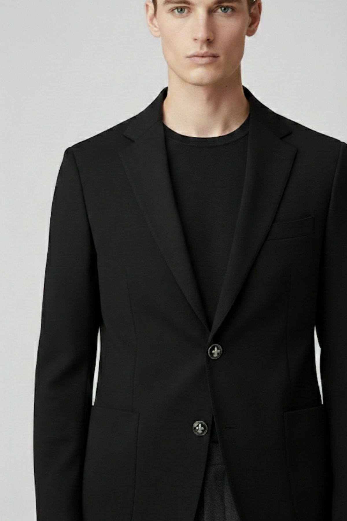 Slim Fit Mono Yaka Torba Cepli Metal Düğmeli Erkek Ceket HT41478