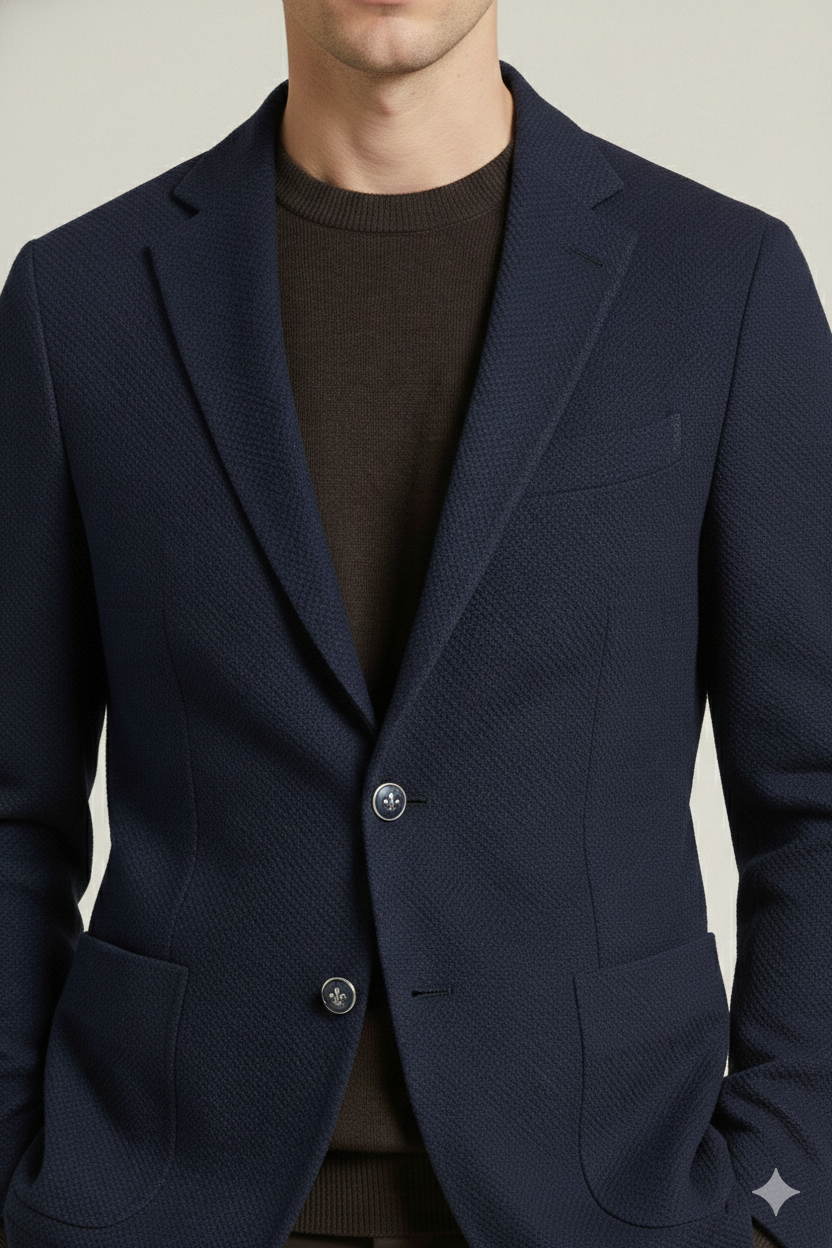 Slim Fit Mono Yaka Torba Cepli Metal Düğmeli Erkek Ceket HT41478