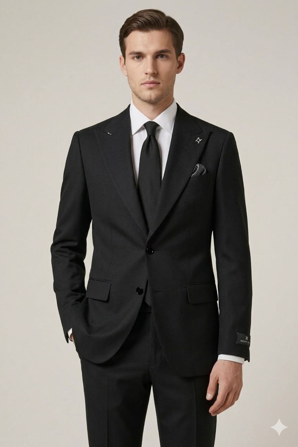 Slim Fit Pantolon Yelek Ceket Takım Elbise HT7265-Siyah