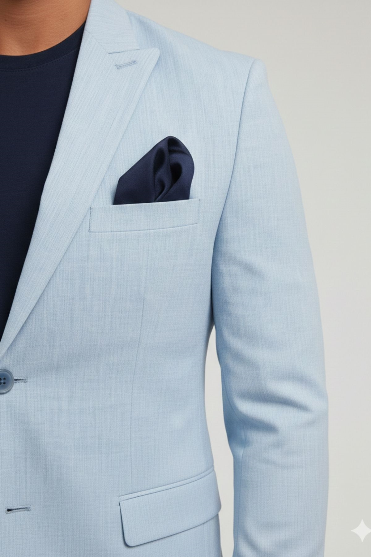 Açık Mavi Slim Fit Pantolon Yelek Ceket Takım Elbise HT1001