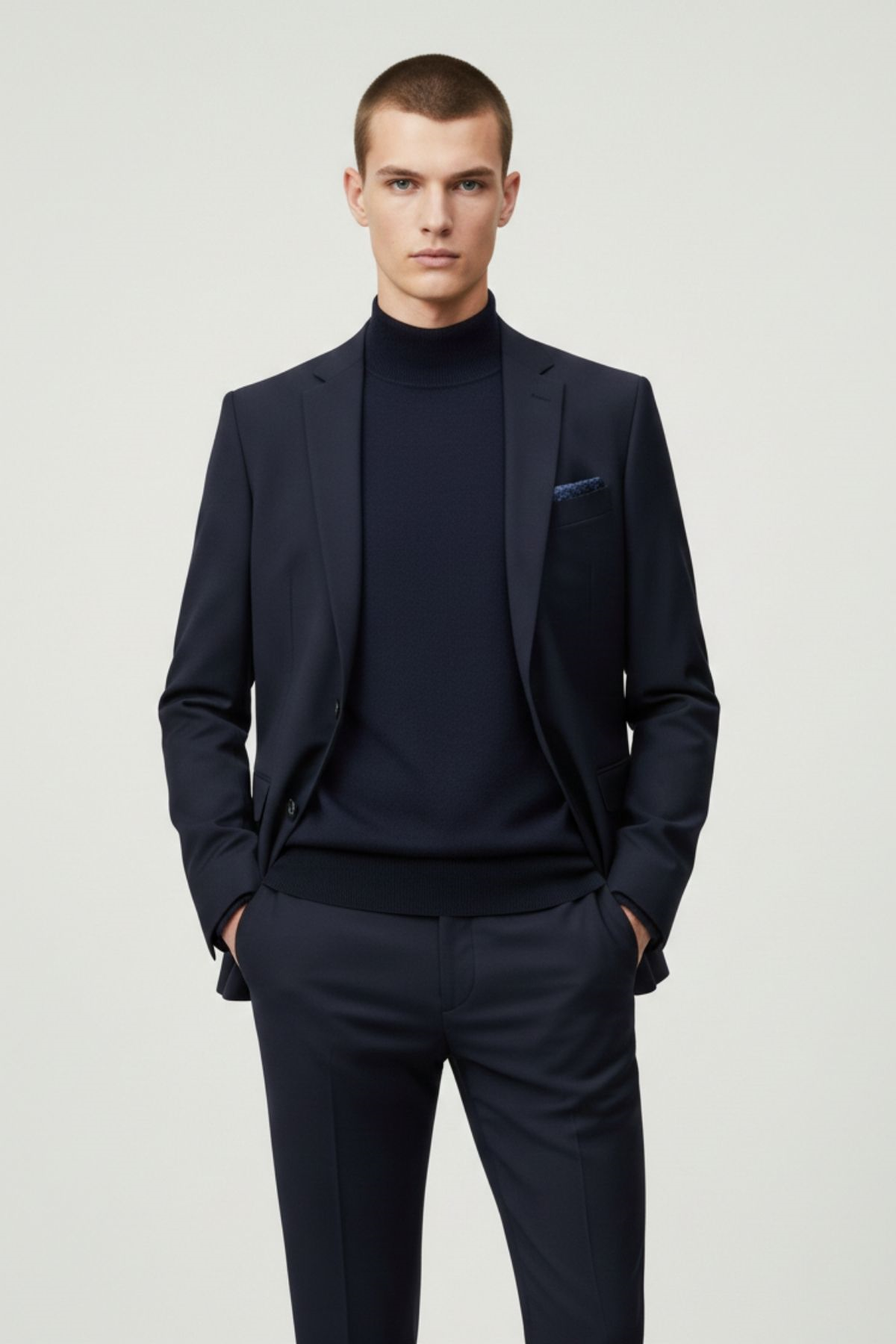 Slim Fit Pantolon Yelek Ceket Takım Elbise HT7265-Lacivert