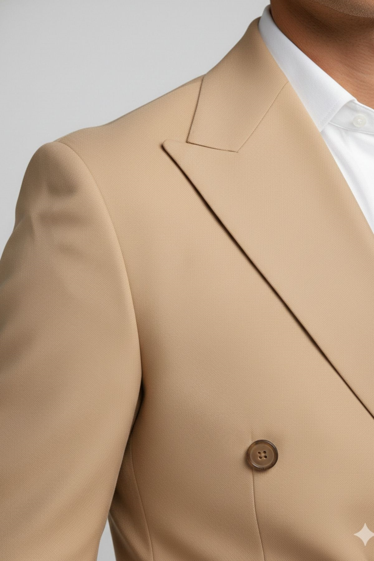 Taba Slim Fit Kruvaze Yaka Erkek Ceket HT1022