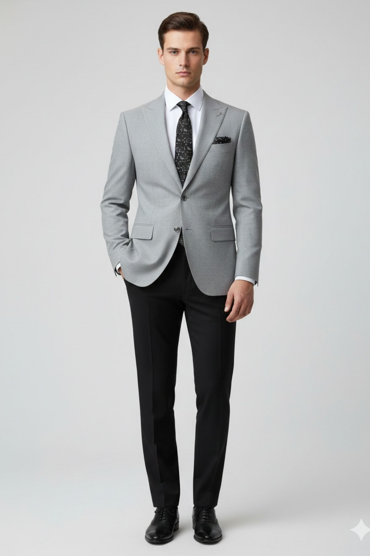 Gri Slim Fit Blazer Erkek Ceket HT1021