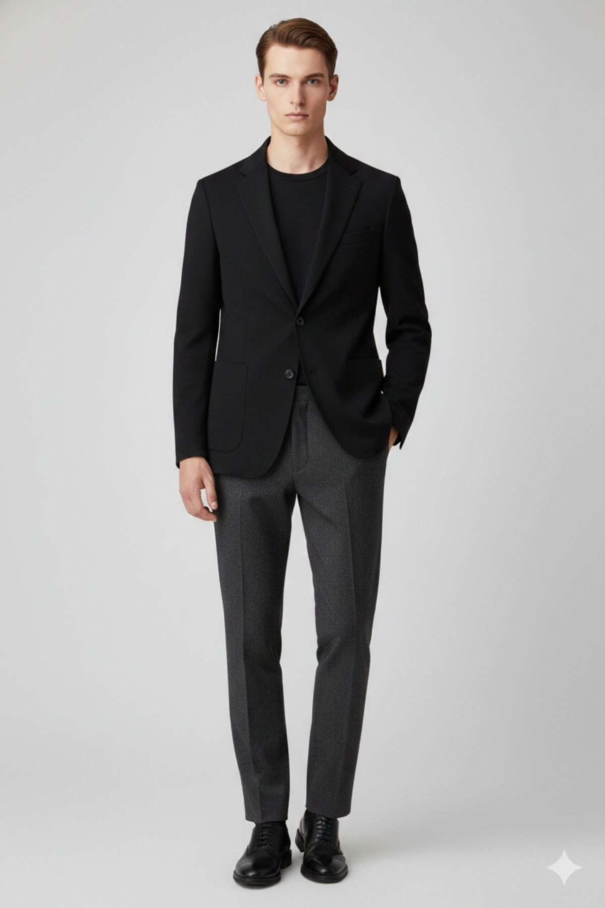 Slim Fit Mono Yaka Torba Cepli Metal Düğmeli Erkek Ceket HT41478
