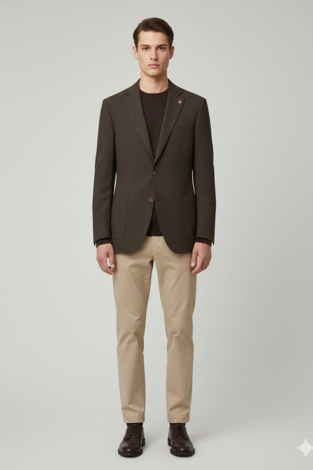 Slim Fit Mono Yaka Torba Cepli Metal Düğmeli Erkek Ceket HT41478