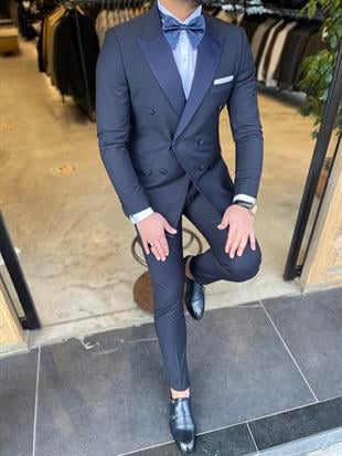 最新人気 lacivert-slim-fit-kruvaze-yaka メンズウェア