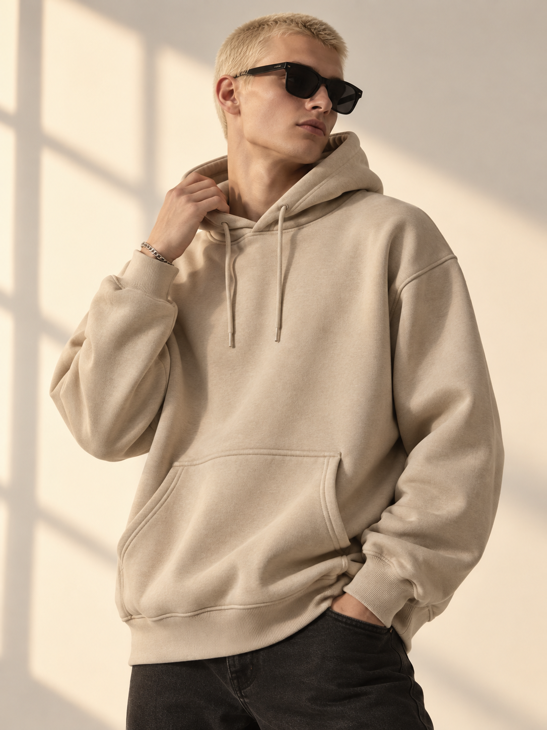 Basic Bej Hoodie S27