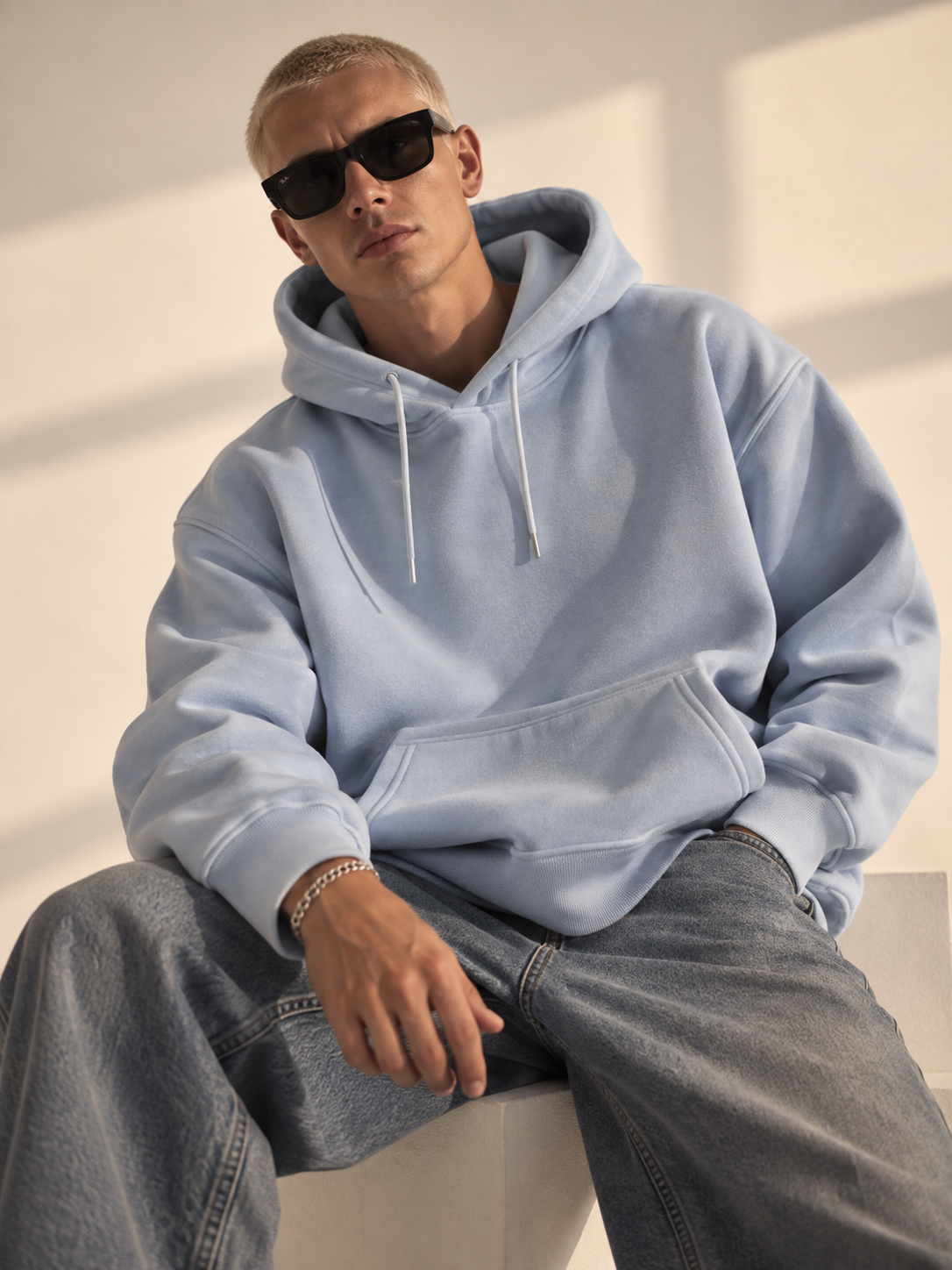 Basic Mavi Hoodie S27