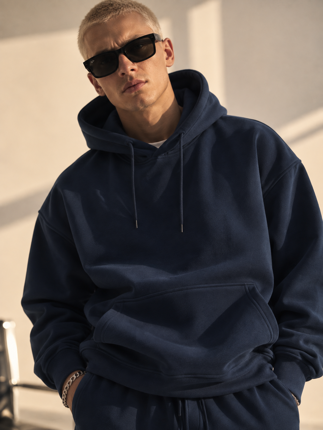 Basic Lacivert Hoodie S27