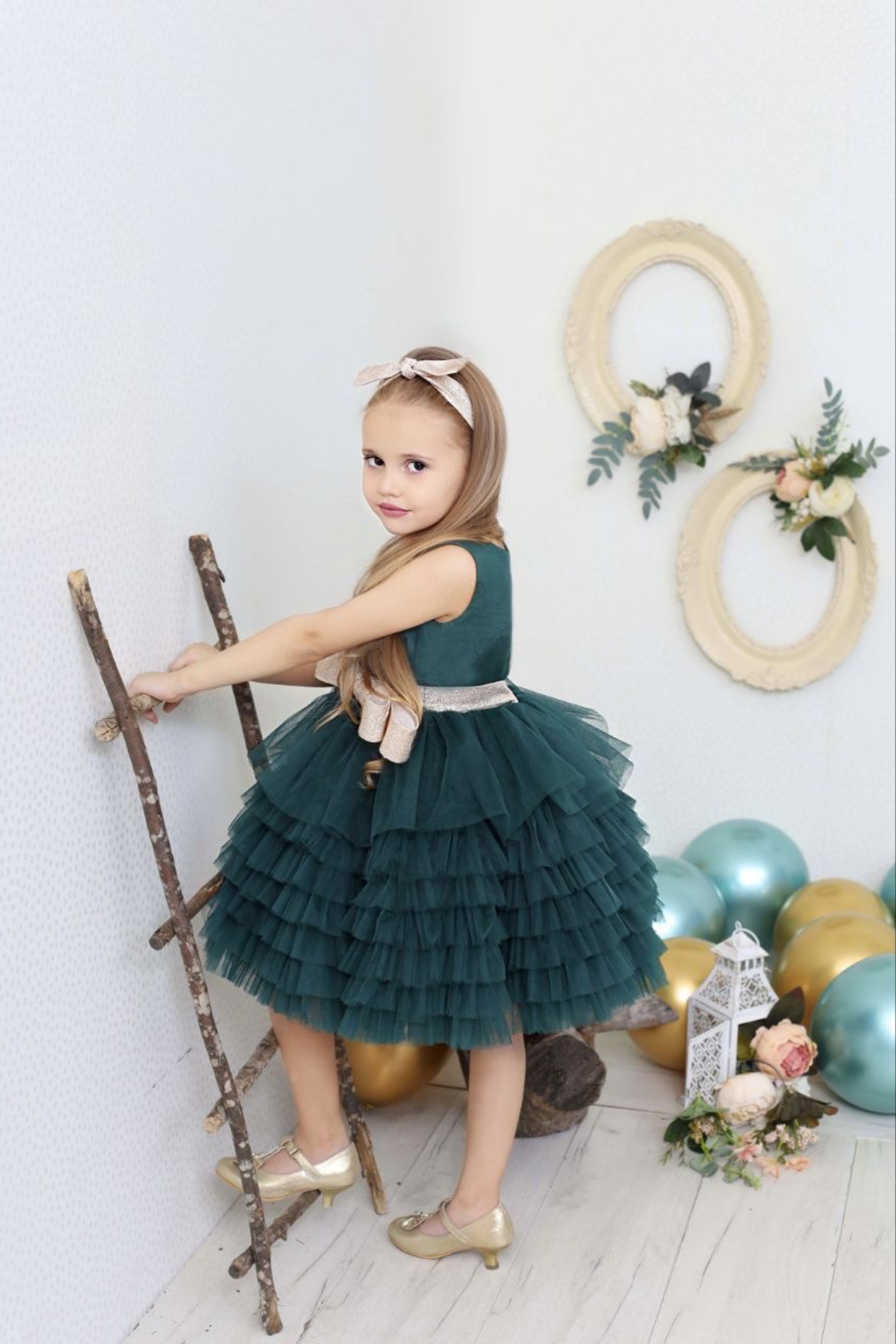 Fiyonk Detay Kız Çocuk Abiye Elbise