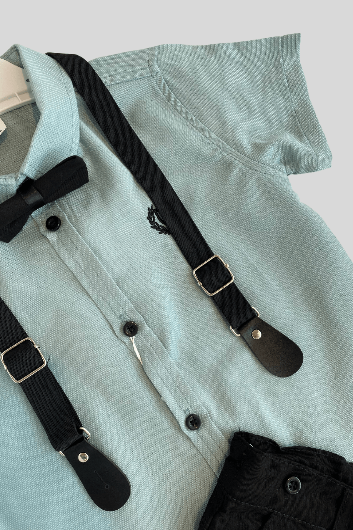 Oxford Kısakol Gömlek Şortlu Erkek Çocuk Takım Su Yeşili