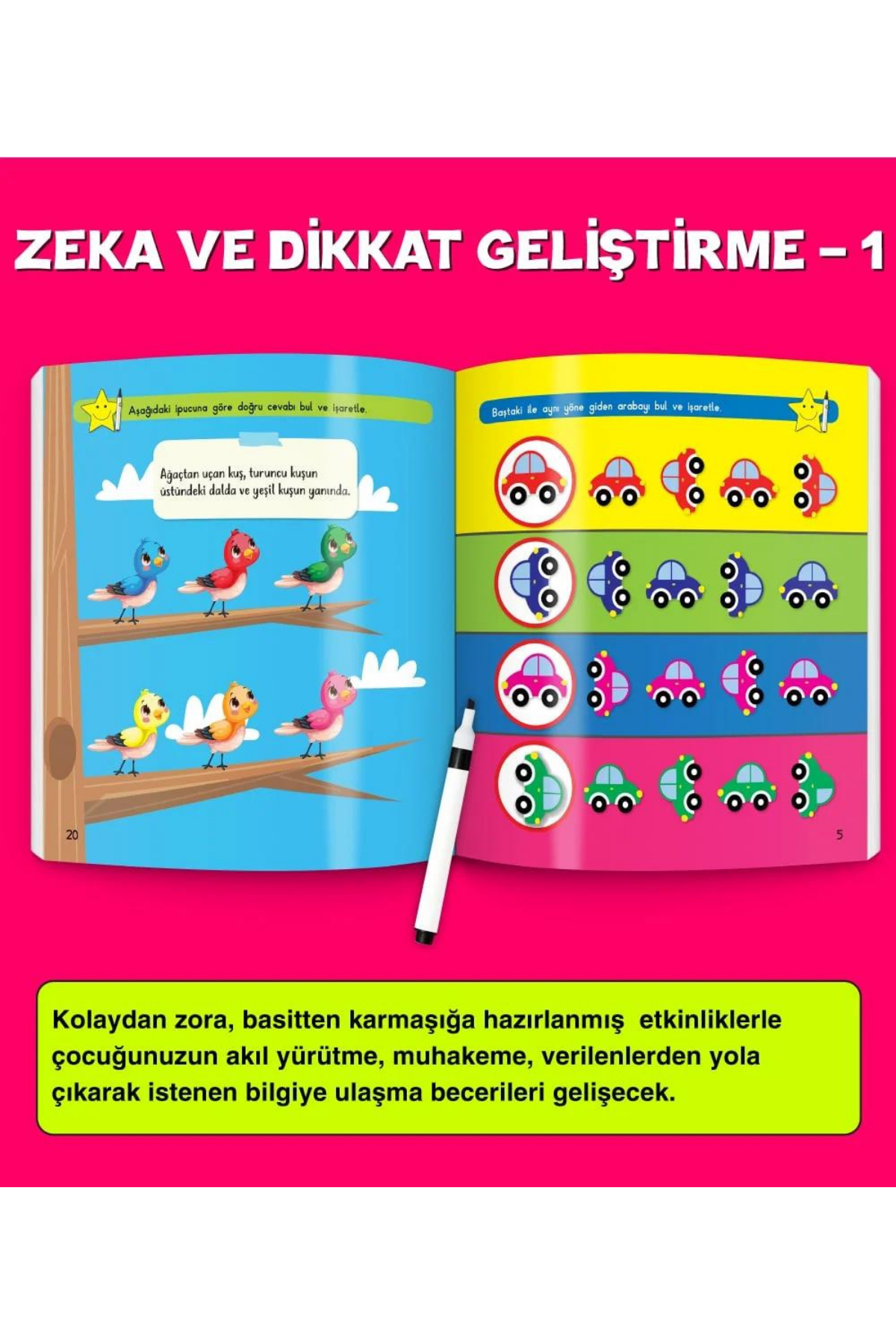 3-6 Yaş Evde Etkinlik Seti (Çizgi Çalışmaları, Sayılar, Geometrik Şekiller, Mantık Soruları, Dikkat Geliştirme)