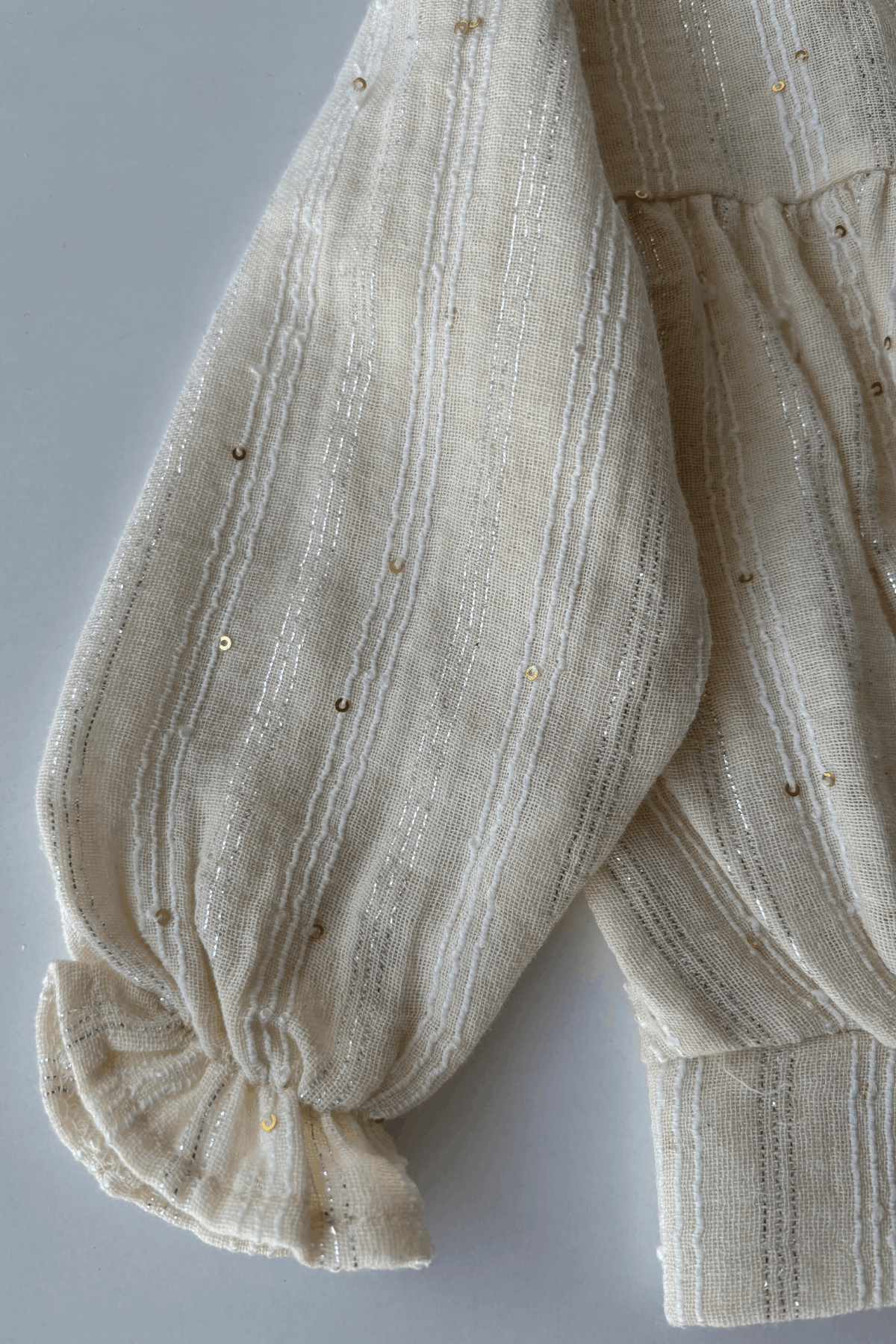 6-24 Ay Payet Detay Kız Bebek Müslin Takım Krem