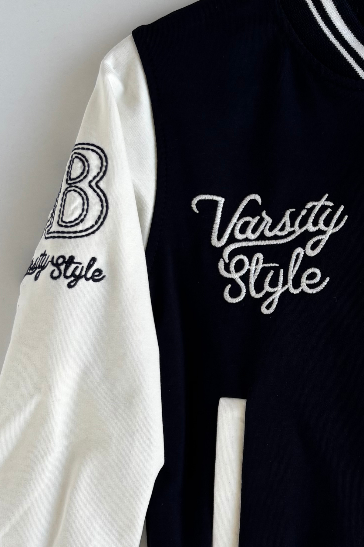6-13 Yaş Varsity Style Çıtçıtlı Kolej Erkek Çocuk Ceket Lacivert