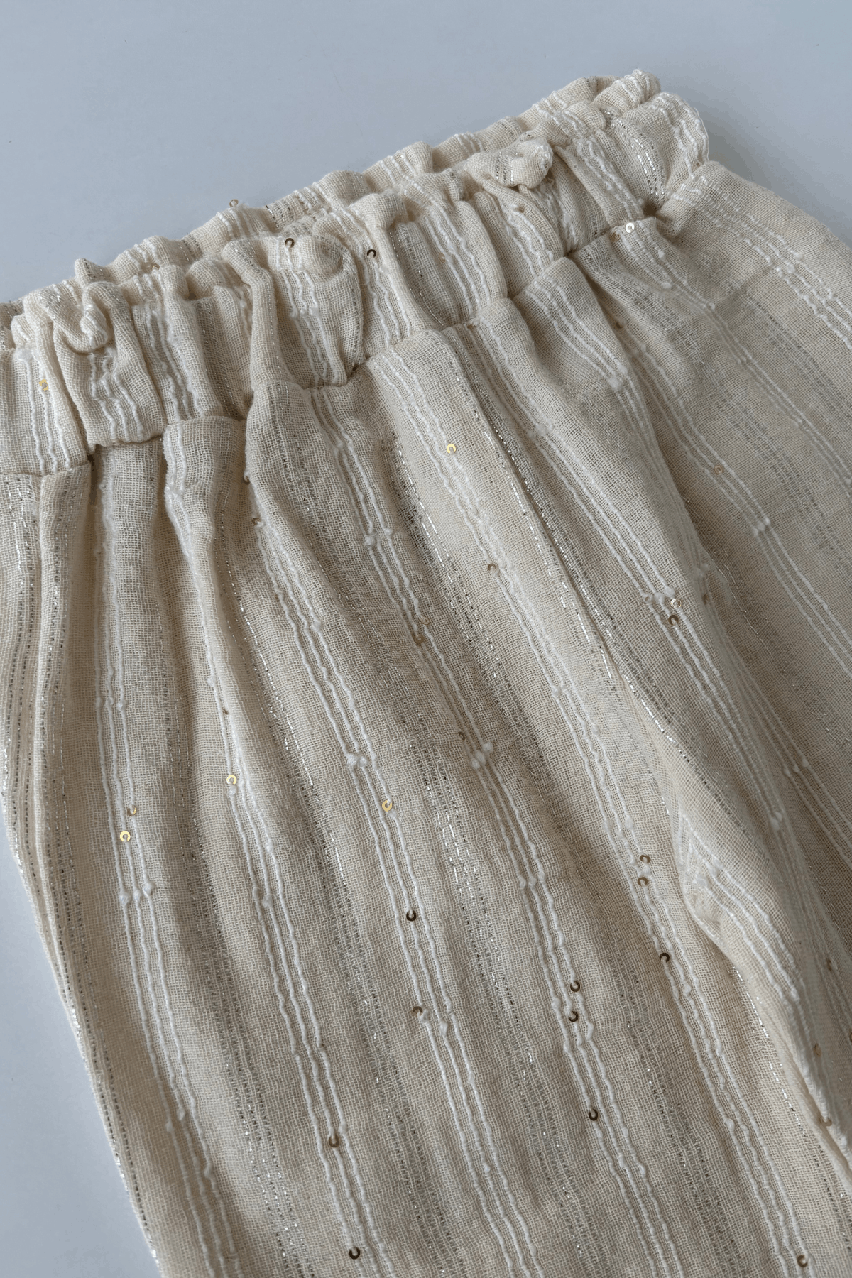 6-24 Ay Payet Detay Kız Bebek Müslin Takım Krem