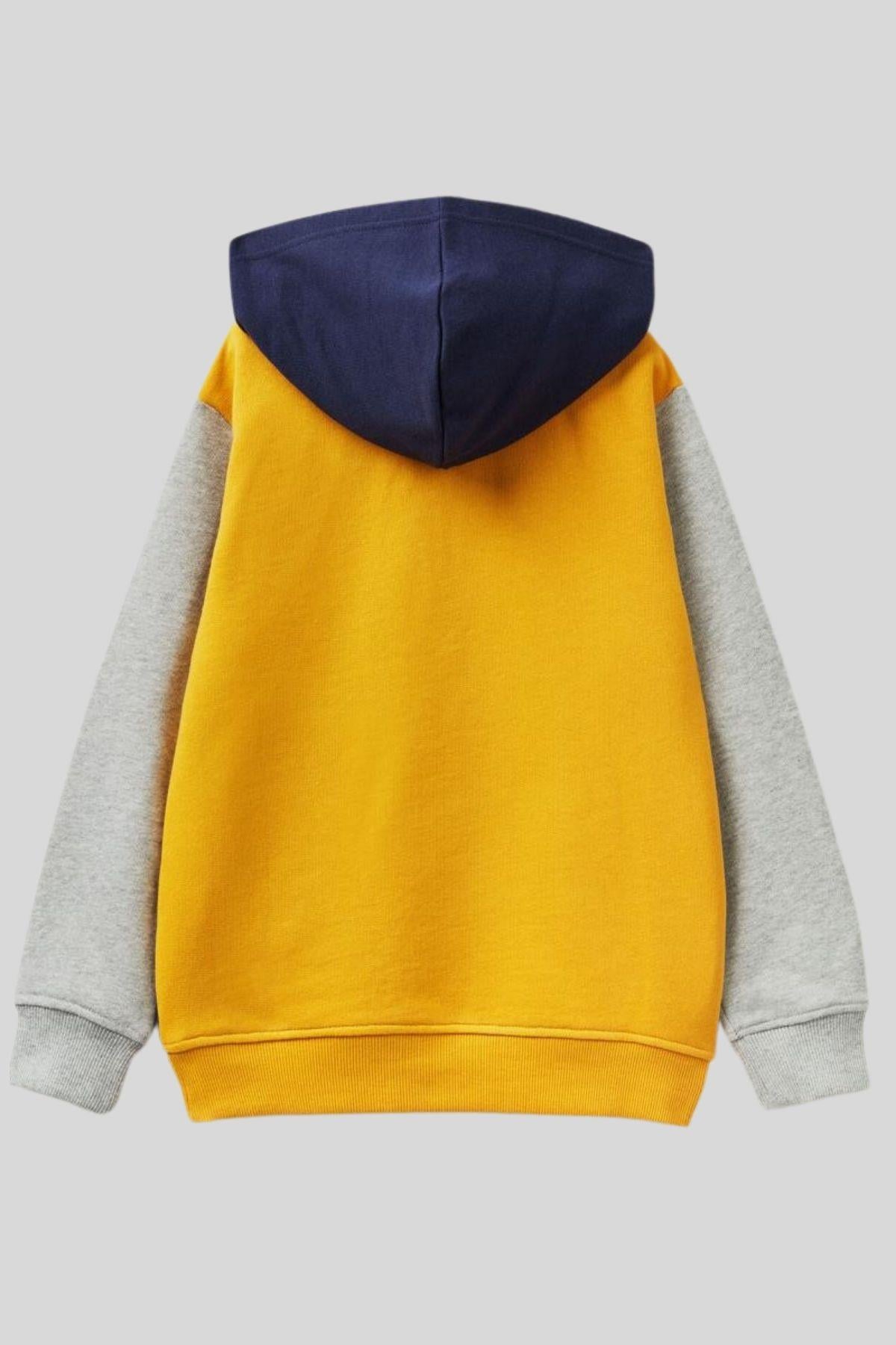4-14 Benetton Kanguru Cepli Uzun Kol Erkek Çocuk Sweat