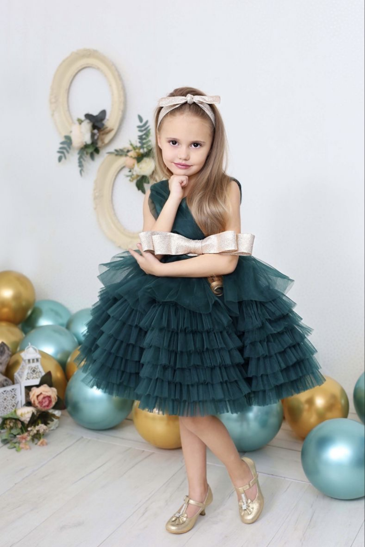 Fiyonk Detay Kız Çocuk Abiye Elbise