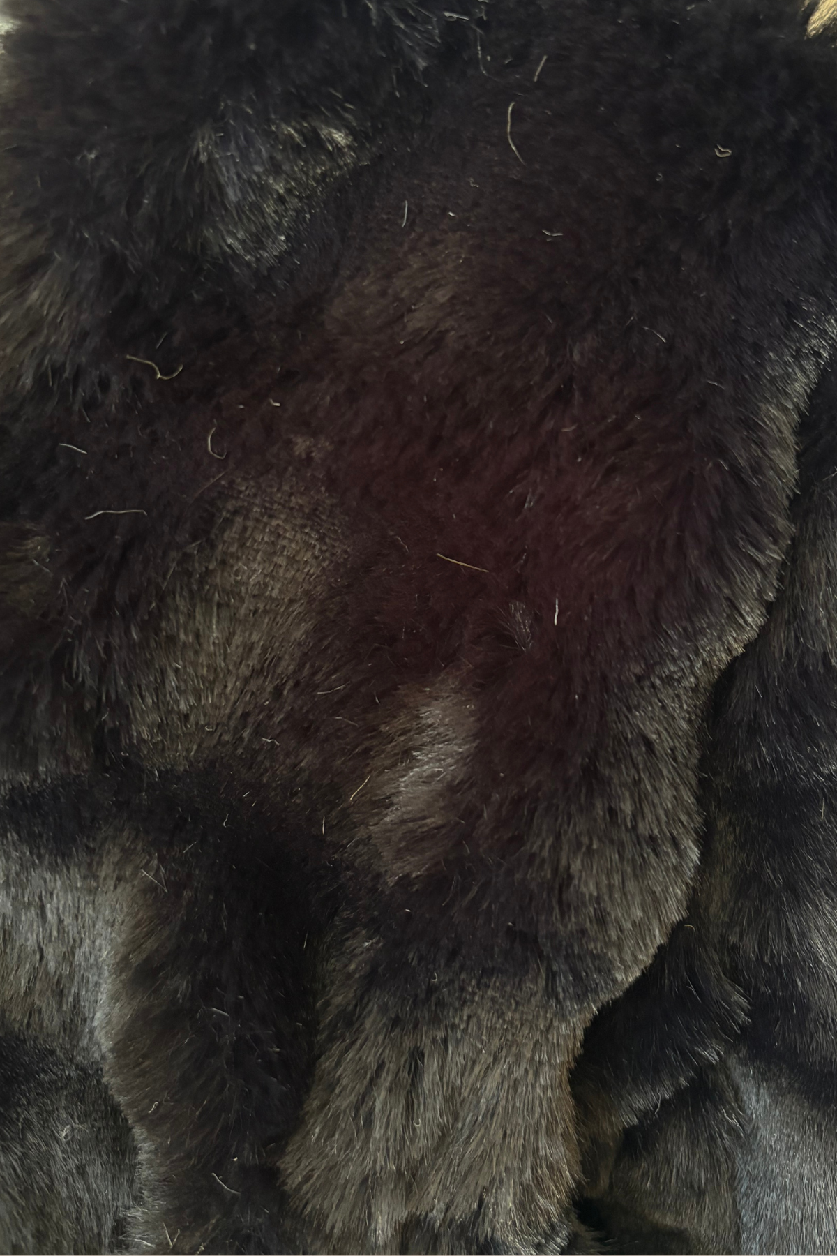 6-15 Yaş Buble Peluş Kapüşonlu Kız Çocuk Peluş Ceket Siyah