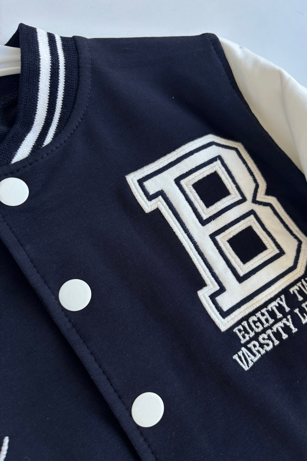 6-13 Yaş Varsity Style Çıtçıtlı Kolej Erkek Çocuk Ceket Lacivert