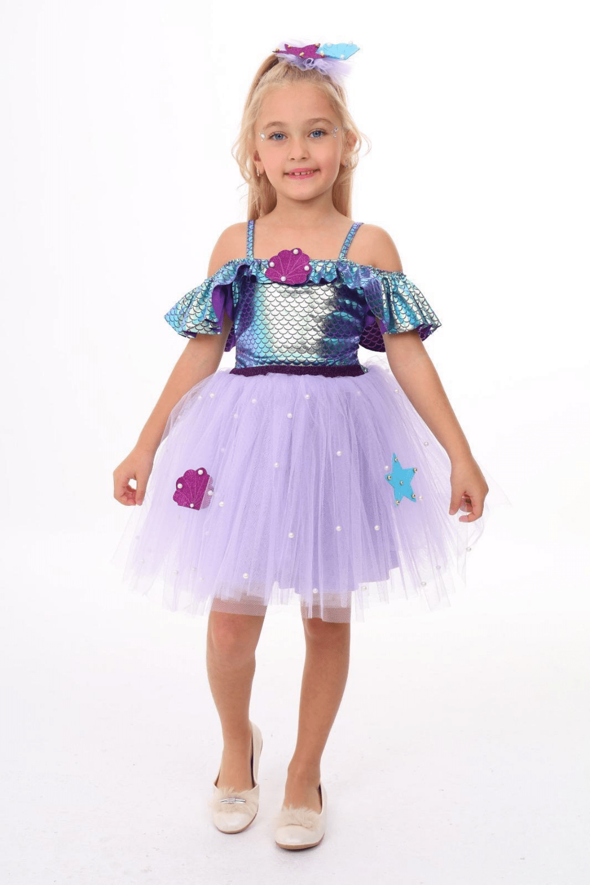 2-10 Yaş Deniz Kızı Kostüm ve Toka