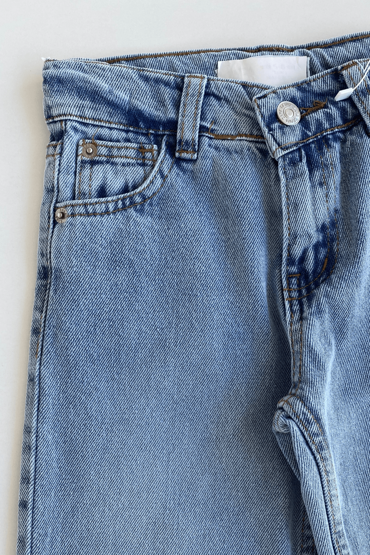 5-12 Yaş Çiçek nakışlı Kız Çocuk Kot Pantolon Mavi