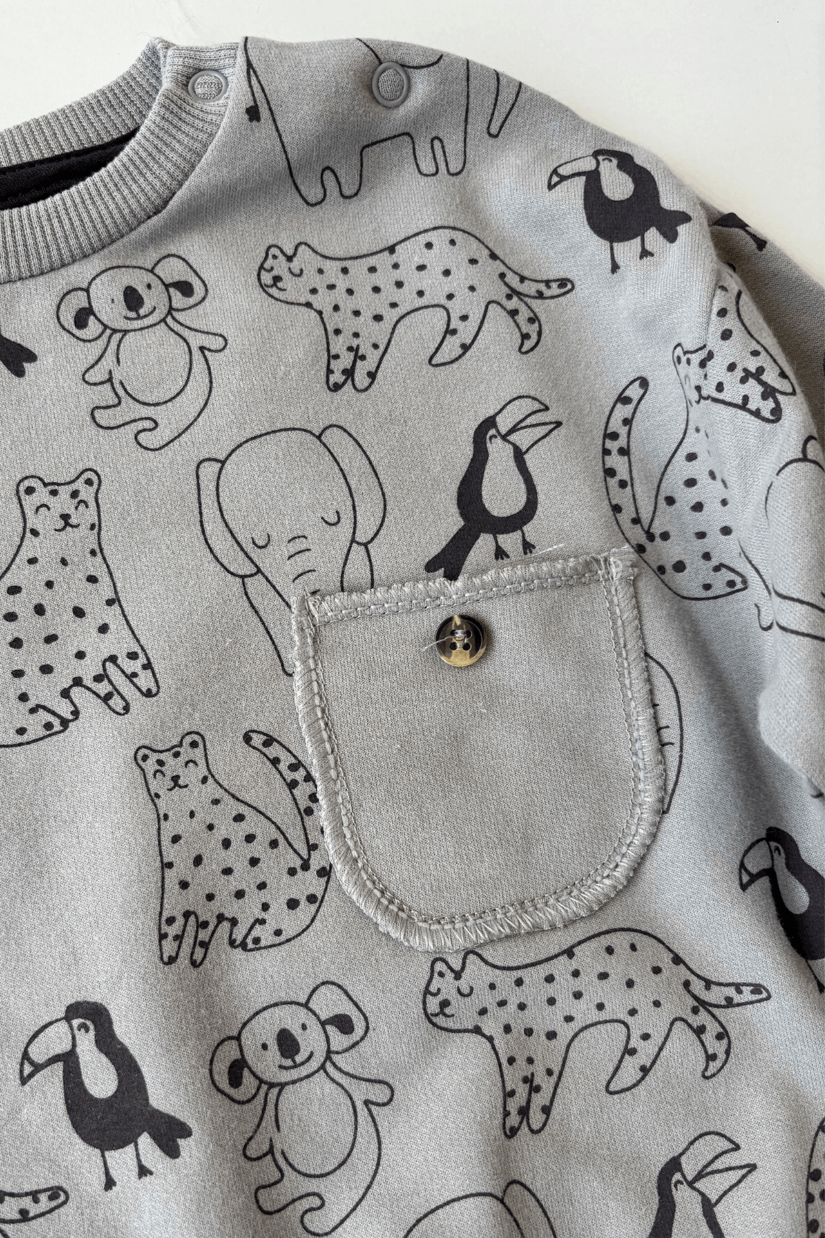 6-18 Ay Sevimli Hayvan Figür Erkek Bebek Takım Gri