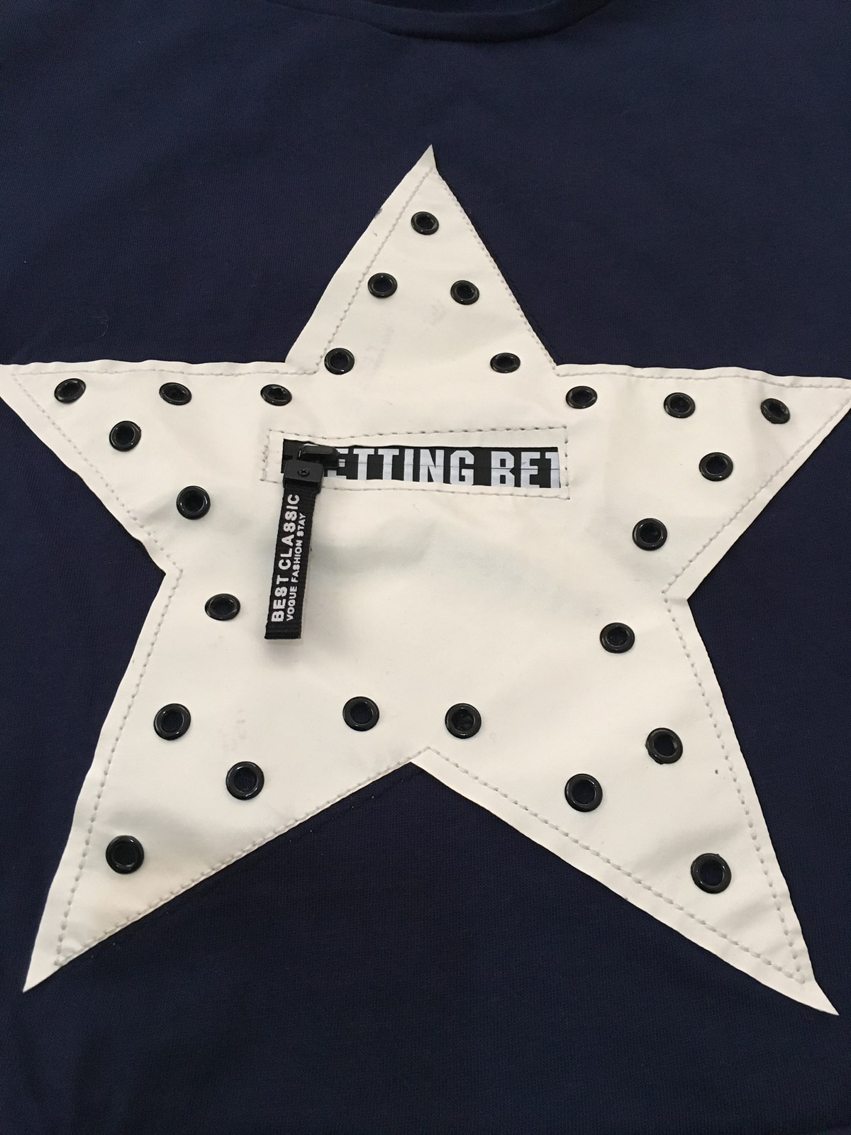 Deri Yıldız Aplikeli Thsirt