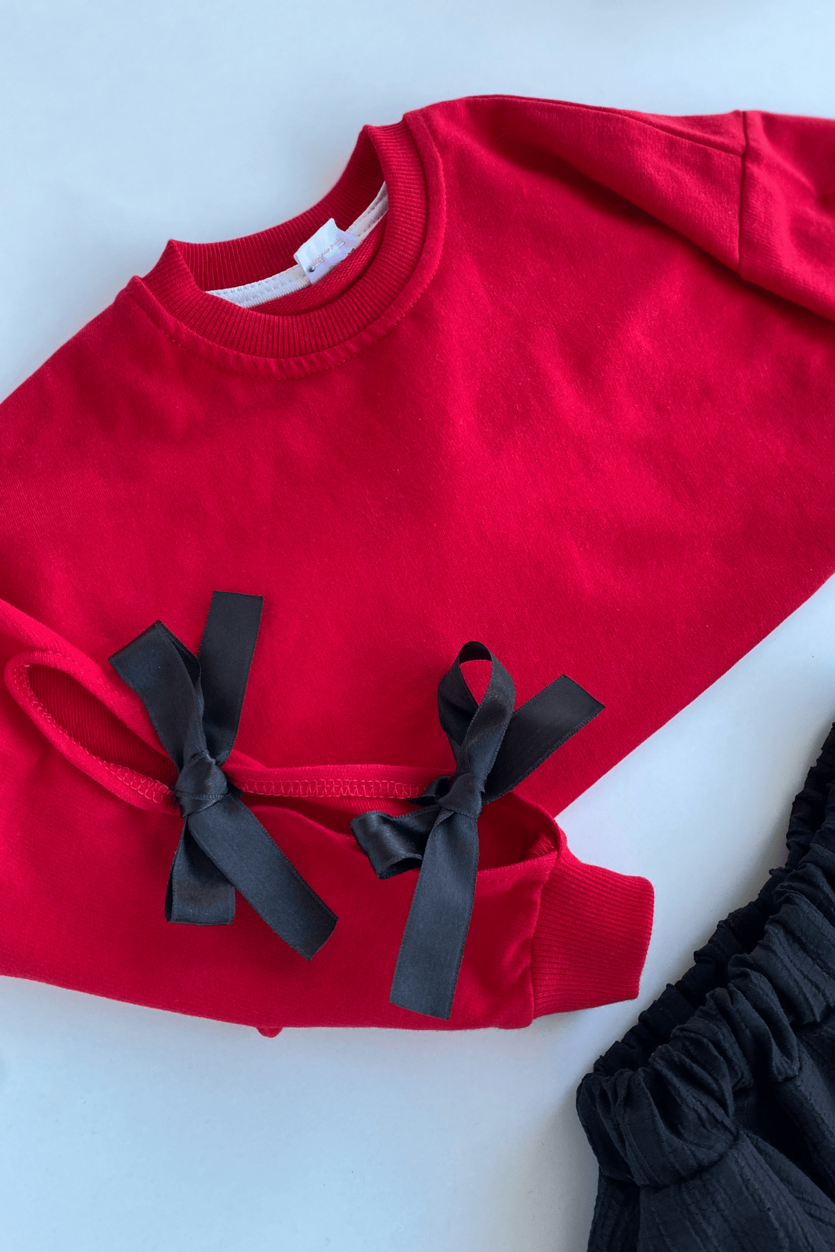 3-10 Yaş Kol Detay Bluz ve Katlı Etek Kız Çocuk Takım 