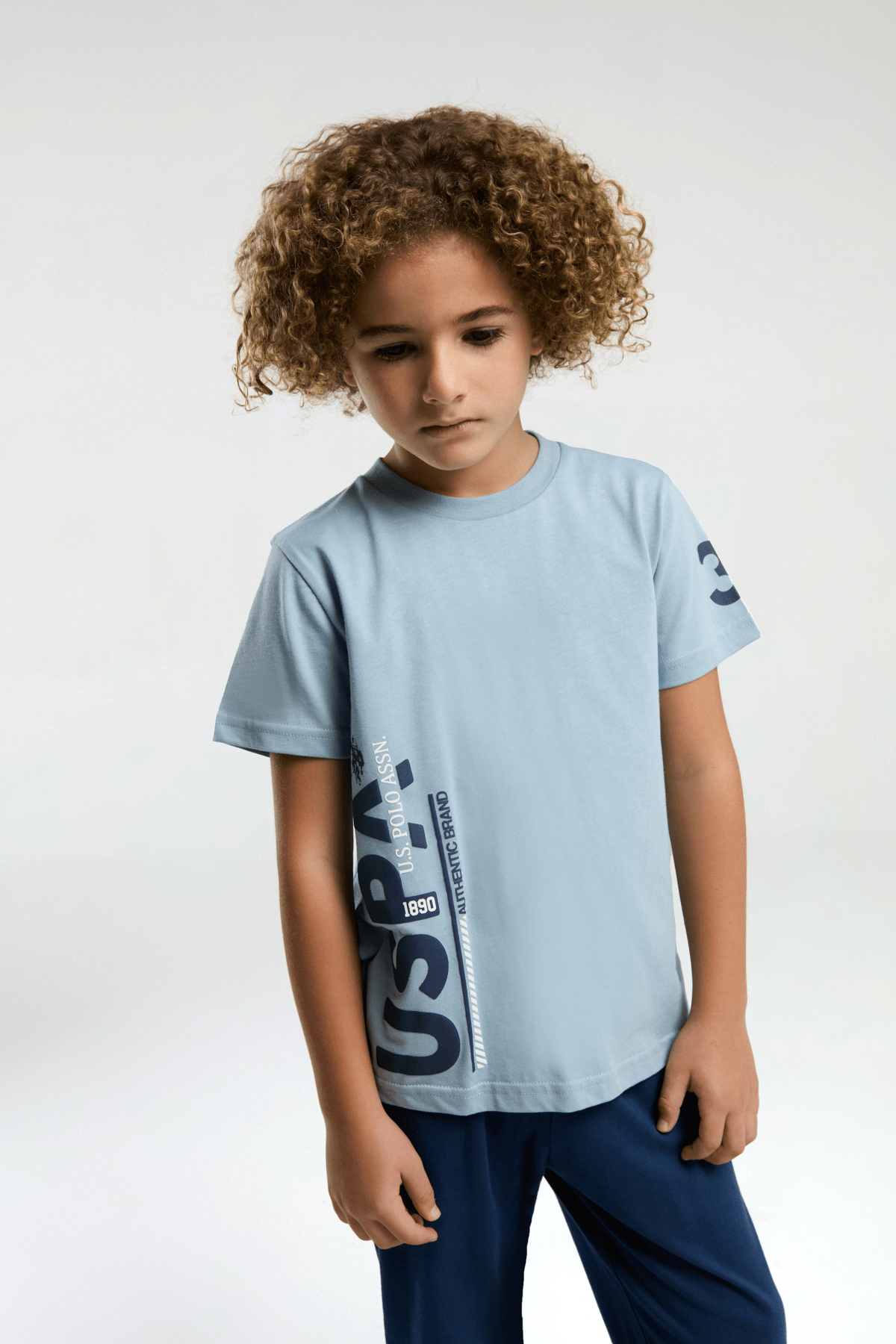 9-15 Yaş U.S Polo Lisanslı Baskılı Erkek Çocuk Takım İndigo