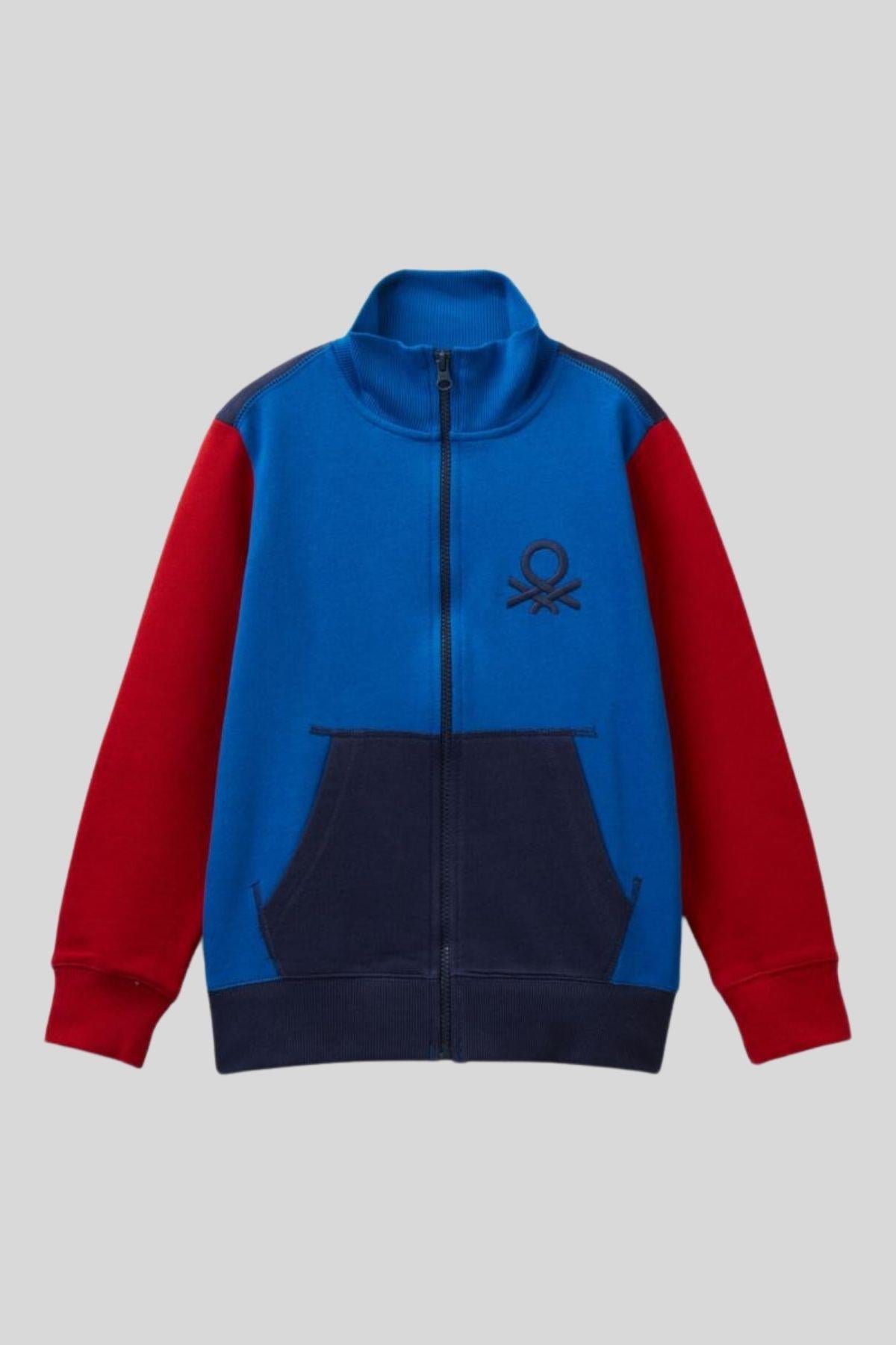 4-14 Yaş Benetton Renkli Uzun Kol Erkek Çocuk Sweat Kırmızı