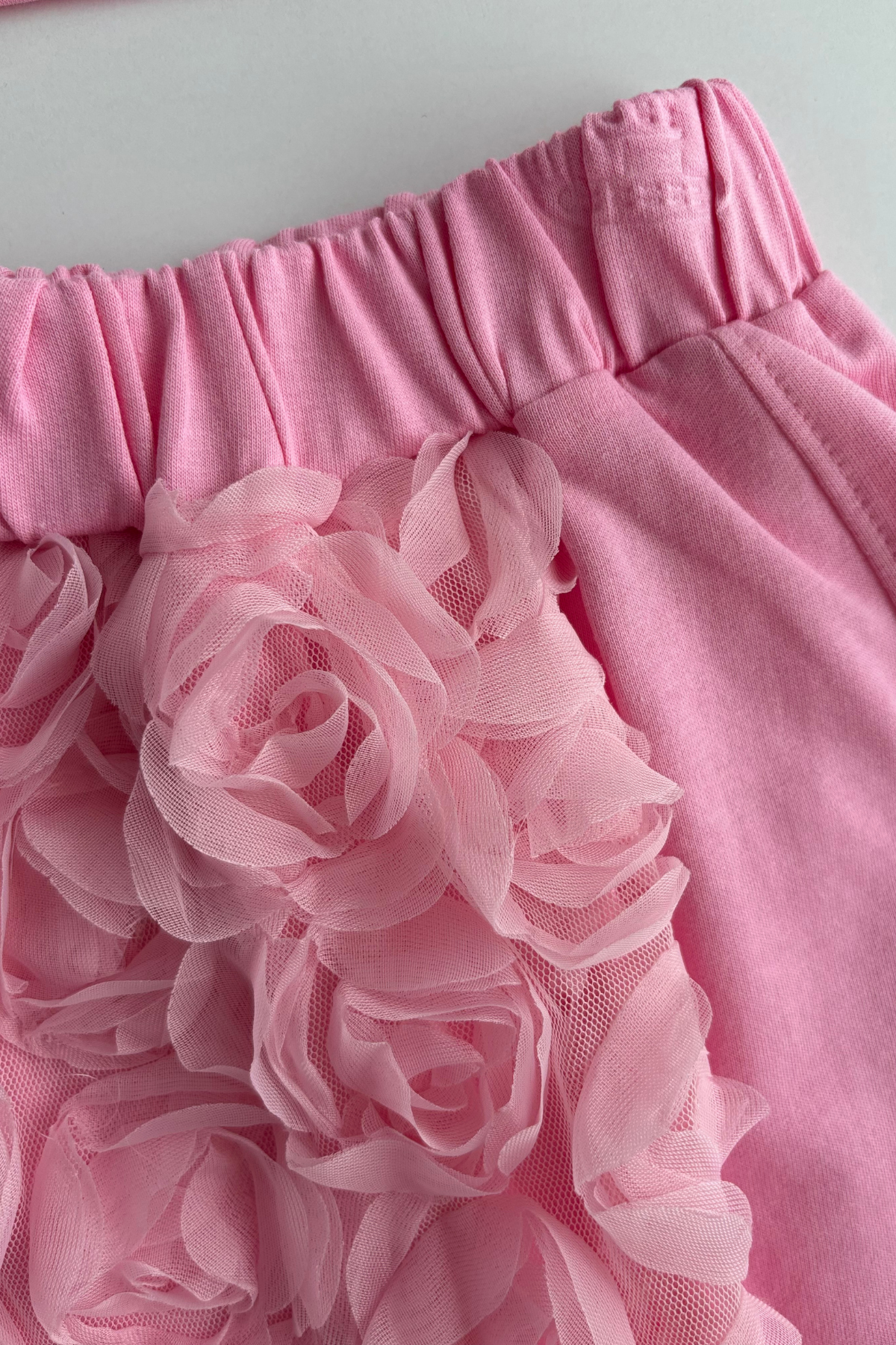 4-10 Yıldız Detay Şort Etekli Güllü Takım Pembe