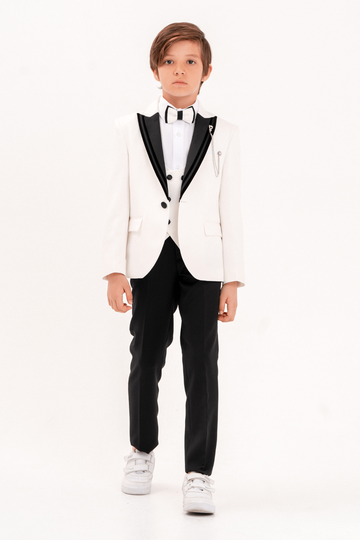 3-14 Yaş Premium Erkek Çocuk Damatlık Beyaz